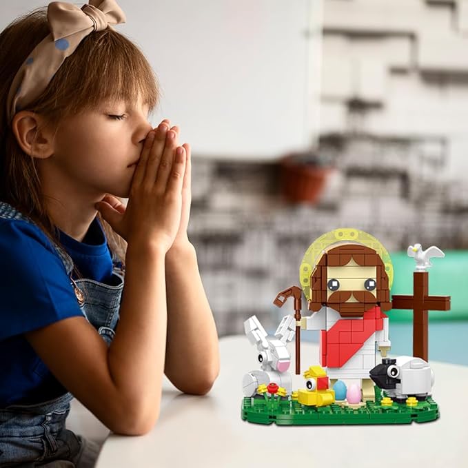 Jesus Building Block Set The Shepherd God Building Blocks Toy Jesus Figure Decors Gift for Christmas Easter Birthday Christian Adults &amp Kids