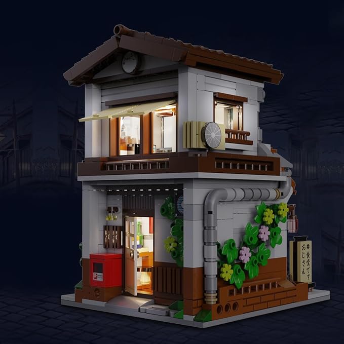 CaDA Japanese Style Canteen House Building Set Master C66014W City Street Brick Kit with Lights 861PCS Modular House Idea Gift for Adults (C66014W)