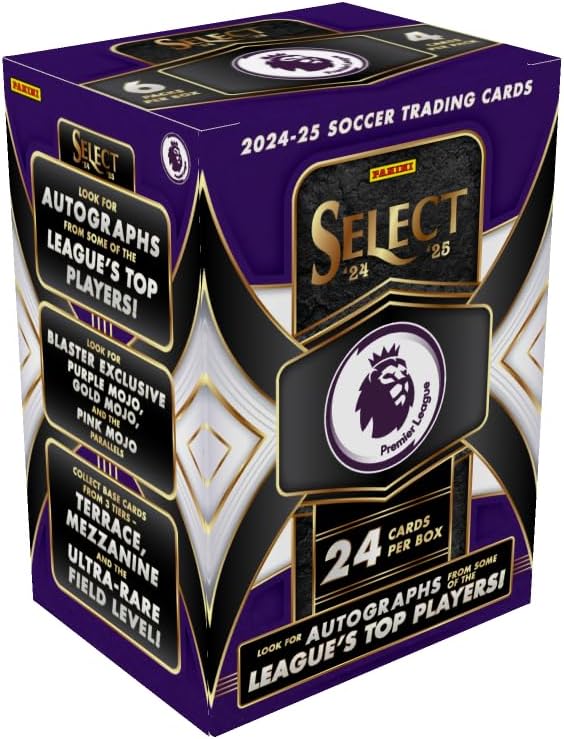 2024–25 Panini Select English Premier League Blaster Box – EPL Soccer Trading Cards – Blaster-Exclusive Parallels Rookies &amp Inserts – Official Panini Retail Set