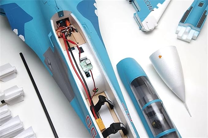 Fms Rc Plane 6 Channel Remote Control Airplane SU-27 70mm Ducted Fan 12-Blade EDF Rc Planes for Adults PNP (No Radio Battery Charger)
