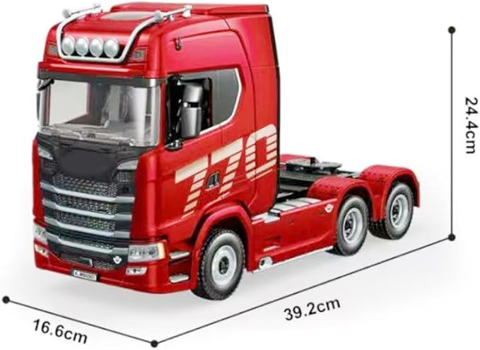 19Channels 770S Hobby RC Tractor Truck Toys 1/18 Scale Light Sound Effects Remote Control Lorry Car Vehicle Trailer for 14y+ Beginners Adults + (6-Wheels)