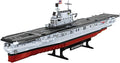USS Enterprise Aircraft Battleship Building Toys Set (1883Pcs) WW2 Navy Ship Model with Molded Airplanes and Display Stand 30 Long Military Building Block Toy for Teens and Adults