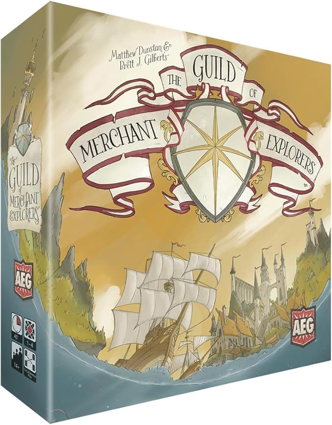 AEG The Guild of Merchant Explorers | Explore The World Establish New Settlements | Nautical Voyage Adventure Board Game | 1-4 Players | Ages 10+