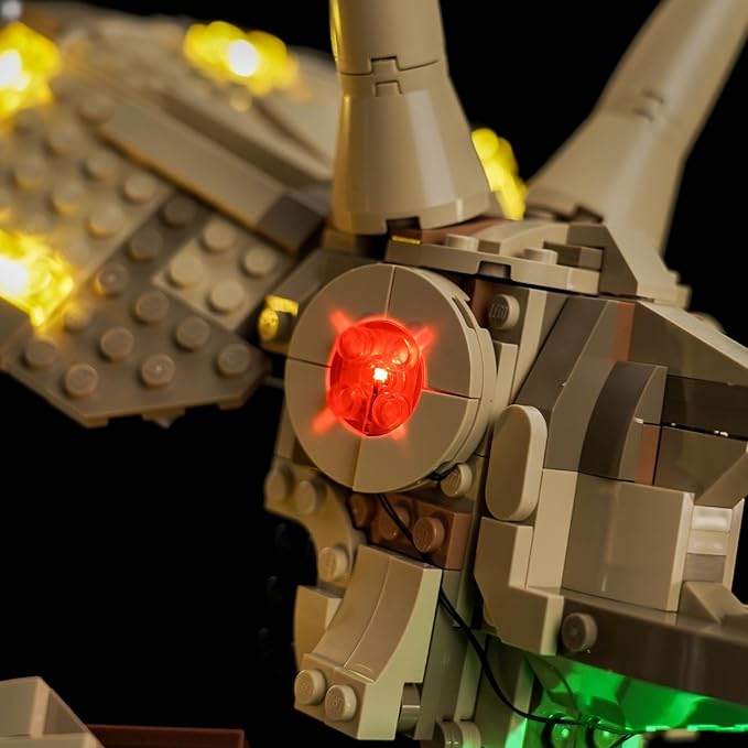 Upgraded Led Light Kit Compatible with Lego Dinosaur Fossils Triceratops Skull Building Set Lights Decoration Compatible with Lego 76969 (Model Not Included)