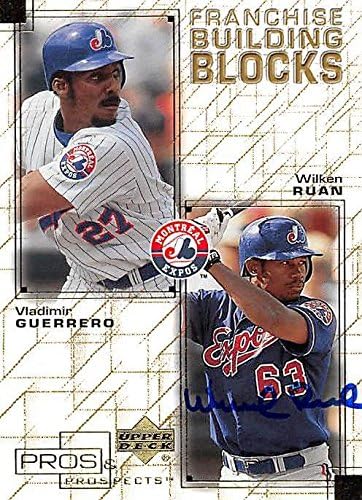 Sports Memorabilia Autograph Warehouse 244944 Wilkin Ruan Autographed Baseball Card - Montreal Expos FT 2001 Upper Deck Franchise Building Blocks - No. F22