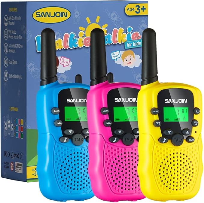Walkie Talkies for Kids Games Outdoor Toys for 3-12 Year Old Boys Girls 3 Miles Range Walkie Talkie as Easter Basket Stuffers 4 Year Old Girl Birthday Gifts for 3 4 5 6 7 8 9 Year Old Boy Girl Gift