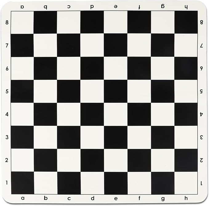 Tournament Chess Board 20 Inch Silicone Mat Black and White Squares with Mark