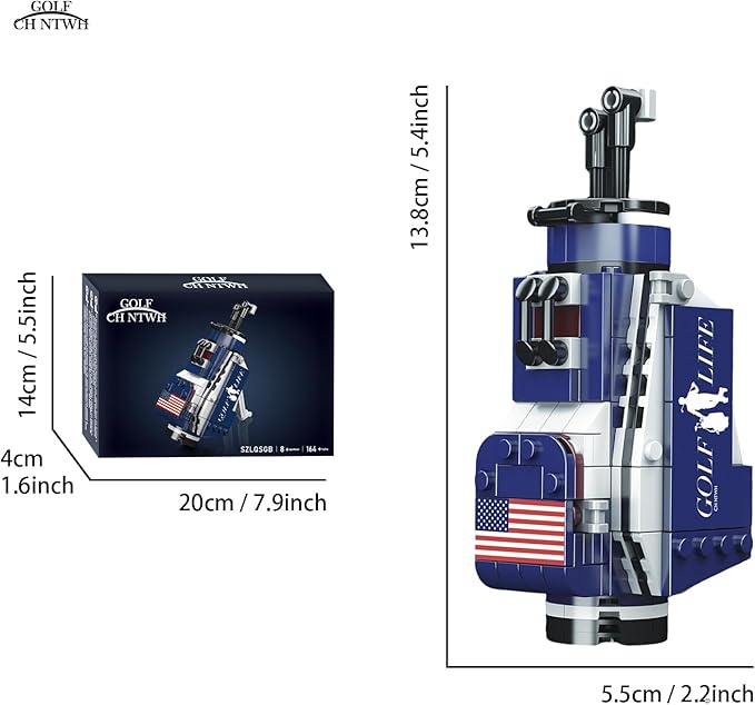 Golf Bag Toy Building Set Compatible with Lego Golf - Golf Party Decor Desk Decor Gag Golf Gift