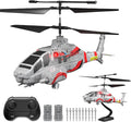 RC Helicopter with 10 Missiles LM19-F 2.4GHz Remote Control Helicopter for Beginners and Adults LED Lights Altitude Hold One-Key Take Off Gifts for Military Fans (2 Batteries)