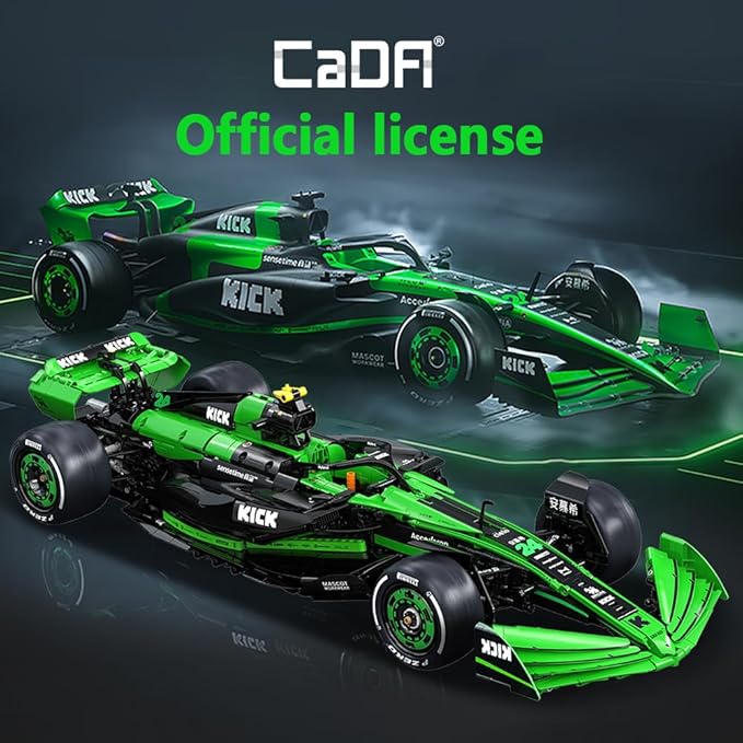 CaDA C64010W Kick Sauber F1 Team C44 Racing Building SetMOC 1:8 F1 Building Block CarFormula 1 Championship Super Car Model for Adults (2553pcs)