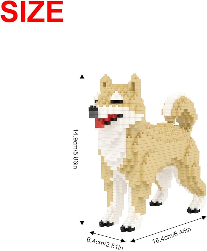 Larcele Micro Dog Building Blocks Mini Pet Building Toy Bricks 814 Pieces KLJM-02(Female Shiba Inu)