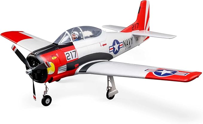 E-flite RC Airplane T-28 Trojan 1.2m BNF Basic Transmitter Battery and Charger Not Included with Smart EFL18350