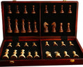 20 Extra Large Solid Walnut Wooden Chess Set with 2 Extra Queen Pieces - King Height 4.25''