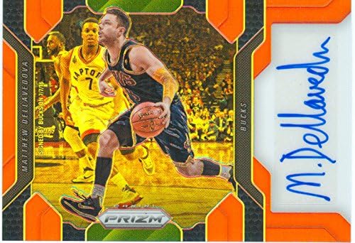 2016 Prizm Authentic Matthew Delavedova Orange Refractor Autograph Card