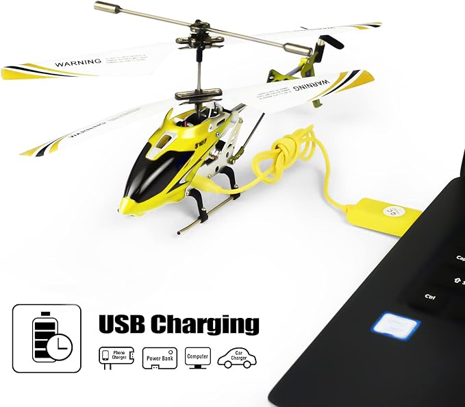 Cheerwing S107/S107G Phantom 3CH 3.5 Channel Mini RC Helicopter with Gyro Yellow