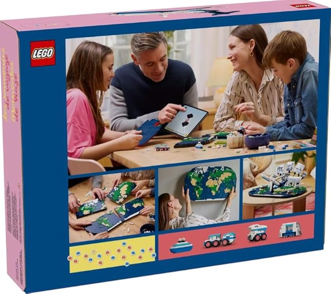Lego Family Holiday Memories Adult and Teenage Building Kit World Map for Crafts Photo Holder Home Accessory Cute Family Activity Gift for Travelers Him and Her 41838