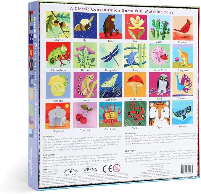 eeBoo: Memory and Matching Game - Life on Earth- 24 Pairs Develops Recognition Concentration Memory &amp Vocabulary Skills Age 3+