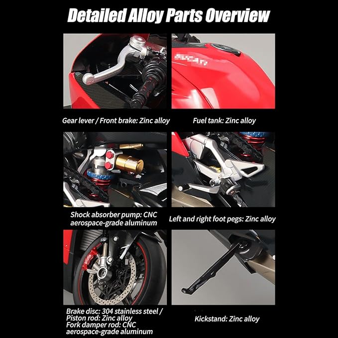RC Motorcycle Model for Adult 1/7 Scale Remote Control Motorcycle V4 Top Edition with Ignition System &amp Smoke Spray for Biker