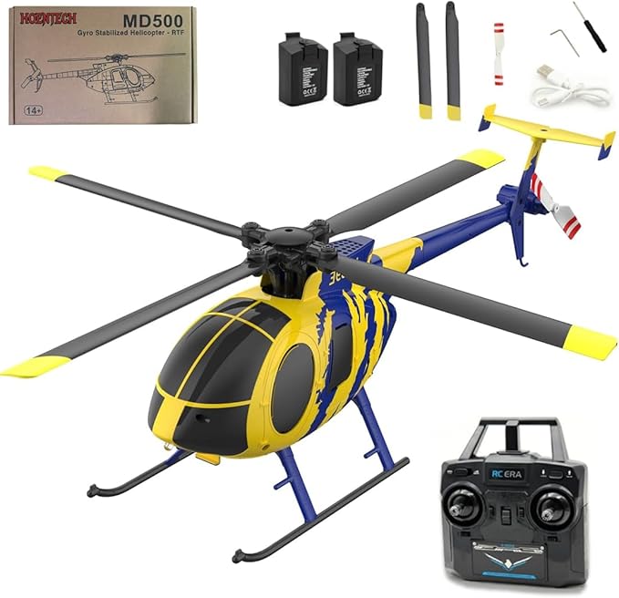 RC ERA C184 MD500 RC Helicopter for Beginners Gyro &amp Optical Sensor Stabilized Easy to Fly 2.4GHz 4CH Flybarless RTF Remote Control Helicopter