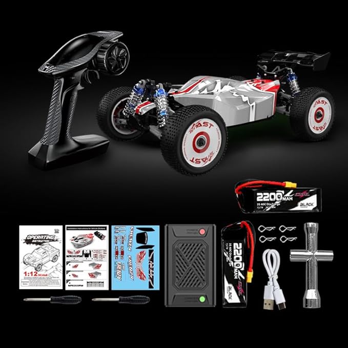 1:12 4WD Brushless RC Truck for Adults 4x4 Offroad Fast Brushless Remote Control Car 4WD for Adults with Rechargeable 3S Battery High Speed Remote Control Cars