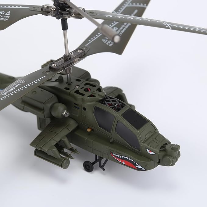 S109H Remote Control Helicopter for Adults 2.4G RC 3CH Dual-Prop Gyro Stabilized Airplane Model with Bright Night Navigation Lights RC Helicopter Model - RTF Version/Army Green