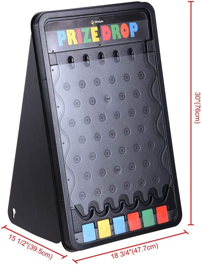 ZeHuoGe 30 Prize Drop Boards Disk Game Foldable Stand Customizable 6 Slots with 10 Pucks for Carnival Tradeshow Party