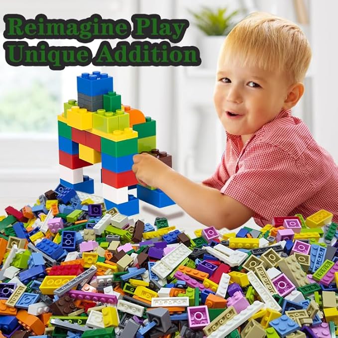 1200 Pieces Bulk Classic Building Blocks Set Compatible with Major Brands Basic Building Bricks Box Multiple Colors and Shapes Available