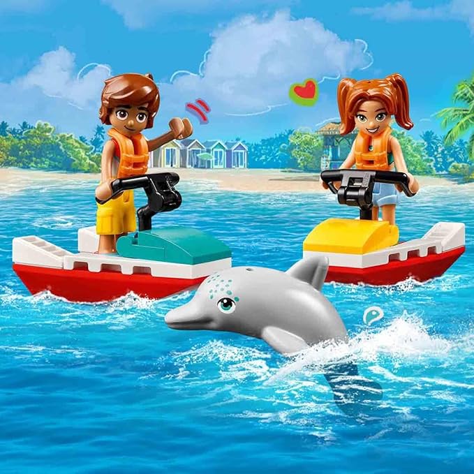 Lego Friends The Beach Jet-Ski Toy for Children with a Lifeguard - Birthday Gift Idea for Girls and Boys from 5 Years - 2 Mini Dolphin Dolphin 42623