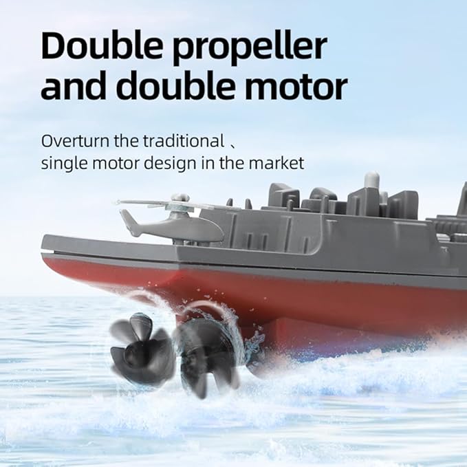 Remote Control Warship RC Military Battleship 2.4GHz Remote Control Boat for Lakes and Rivers RC Armed Arleigh Burke Class Destroyer Model with Low Battery Reminder for Adults