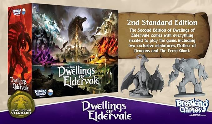 Dwellings of Eldervale Board Game – Standard Edition | Strategy Adventure and Fantasy for 1-5 Players | Ages 14+