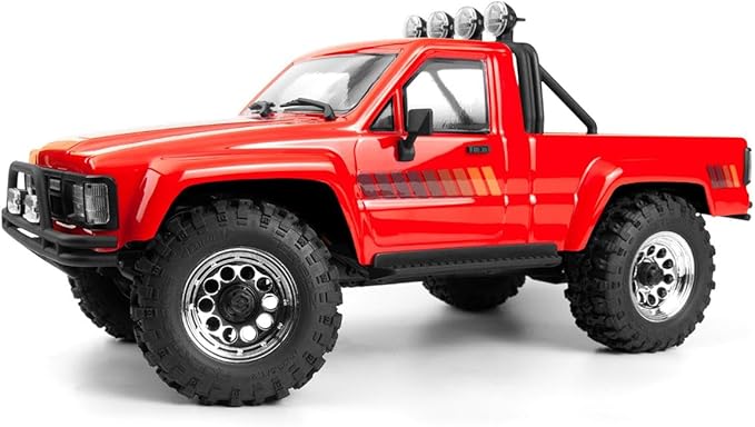 Helidirect HPI Venture18 Brushed 1985 Toyota Hilux SR5 1/18 RTR 4WD w/2.4GHz Radio TX Battery &amp Charger - Remote Control Crawler RC Rock Crawler 1/18 4WD Off-Road for Adults (Red (HPI160801))