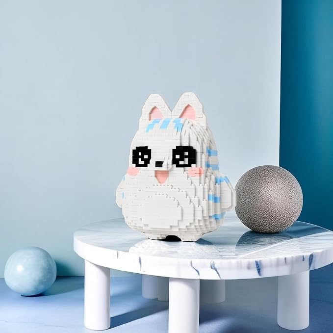 Larcele Animal Series Micro Building Blocks Animal Set DIY Mini 3D Building Toy Bricks1682 Pieces KLJM-07 (Fox Cat)