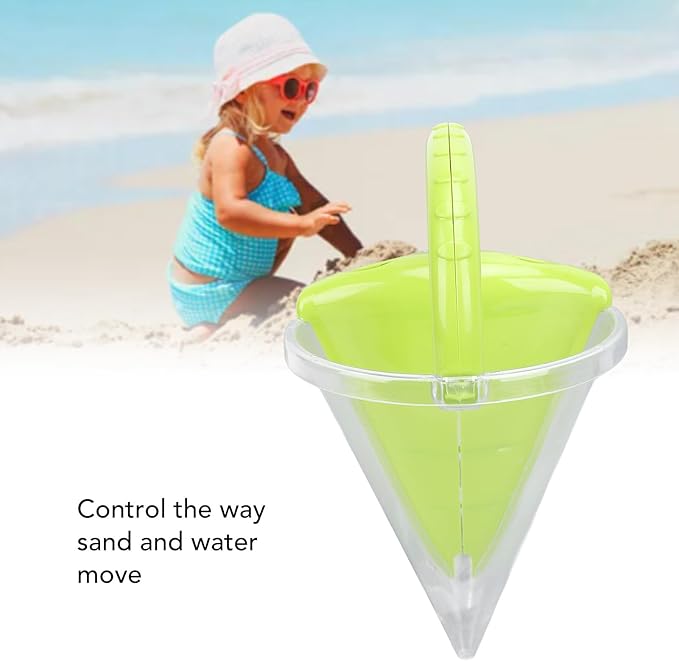 Sand Castle Funnel Toy - DIY Beach Mixing Tool for Kids Spilling Funnel Builder Set with 3D for Spectacular Sandcastle Creations - Outdoor Summer Beach Play (Green)