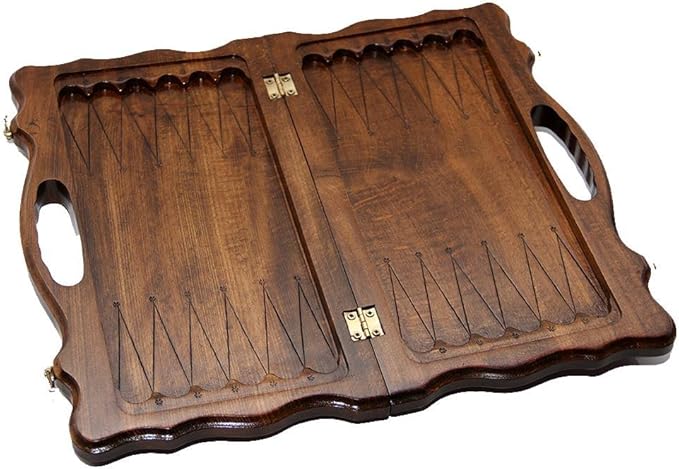 2 in 1 Handmade Armenian Backgammon 15.7 inch Checkers Nardi Eagle High Detail Wooden Board Game Hand Crafted Nardy + Gift (Medium)