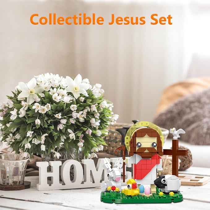 Jesus Building Block Set The Shepherd God Building Blocks Toy Jesus Figure Decors Gift for Christmas Easter Birthday Christian Adults &amp Kids
