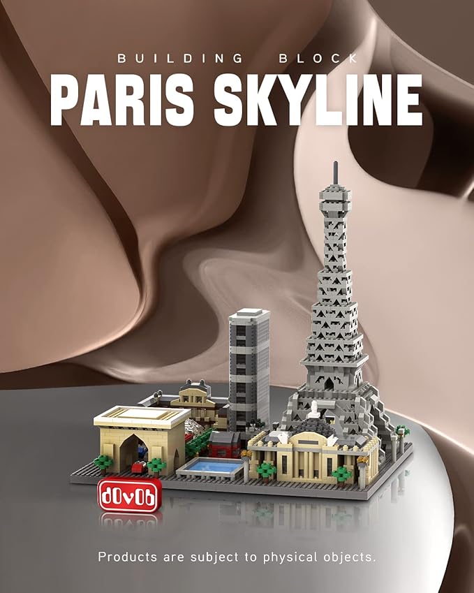 dOvOb Architecture Paris Skyline Micro Mini Blocks Building Set 2324 Pieces Bricks3D Puzzle Collection Model Kit Office Home Decor as Gift for Adults or Kids