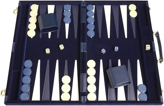 15-inch Deluxe Backgammon Set - Blue