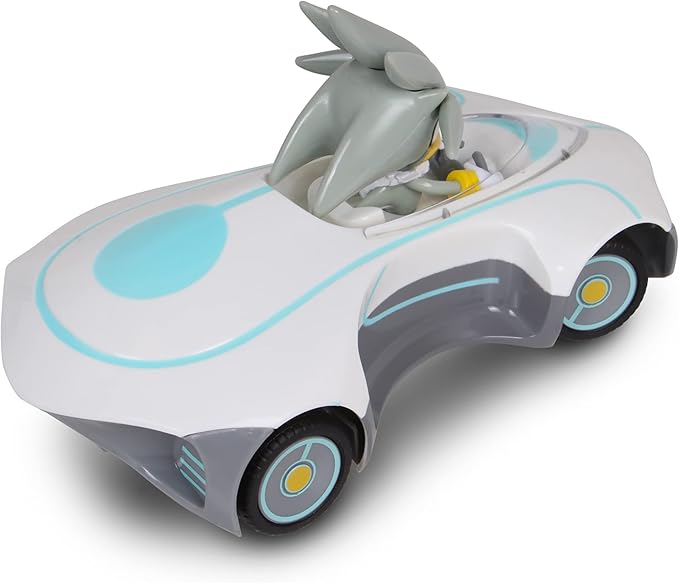 Sonic Team Sonic Racing RC: Silver - NKOK (682) 1:28 Scale 2.4GHz Remote Controlled Car 6.5' Compact Design Officially Licensed Sega Sonic The Hedgehog Battery Powered Ages 6+