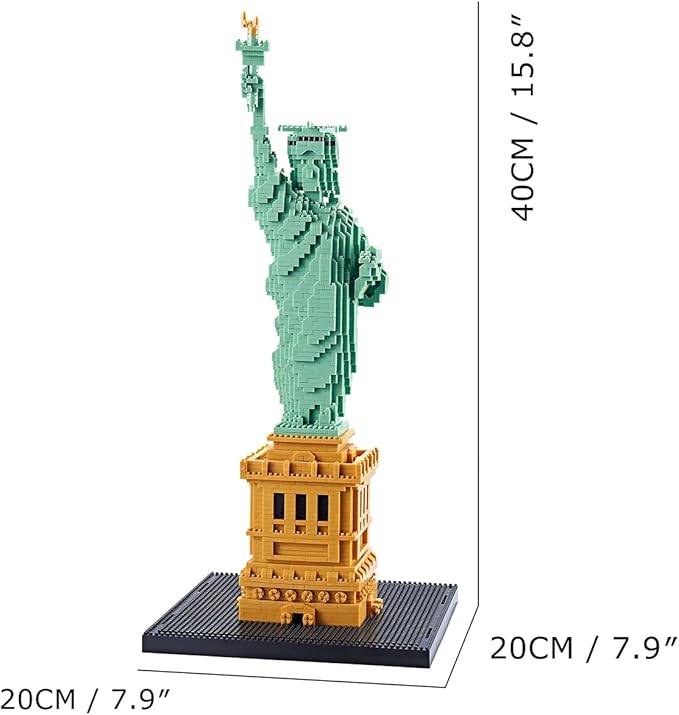 Statue of Liberty Micro Brick Building Set (2810 Pieces) – Landmark Model Educational Toy Gift for Kids and Adults