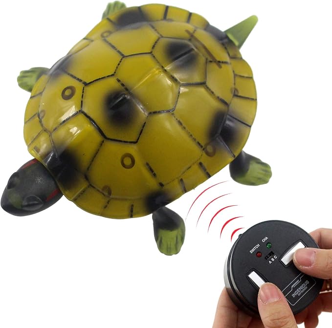 Tipmant RC Turtle IR Remote Control Tortoise Crawl Fake Electric Animal Toy Car Vehicle for Kids Birthday Gifts (Brown)