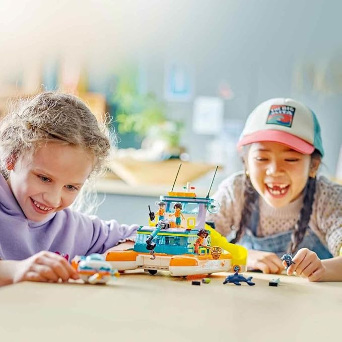 Lego 41734 Friends Sea Rescue Boat Set Animal Rescue Toy with Dolphin Animal Figures and Submarine Gift for Children Girls and Boys from 7 Years Eco Learning Toy