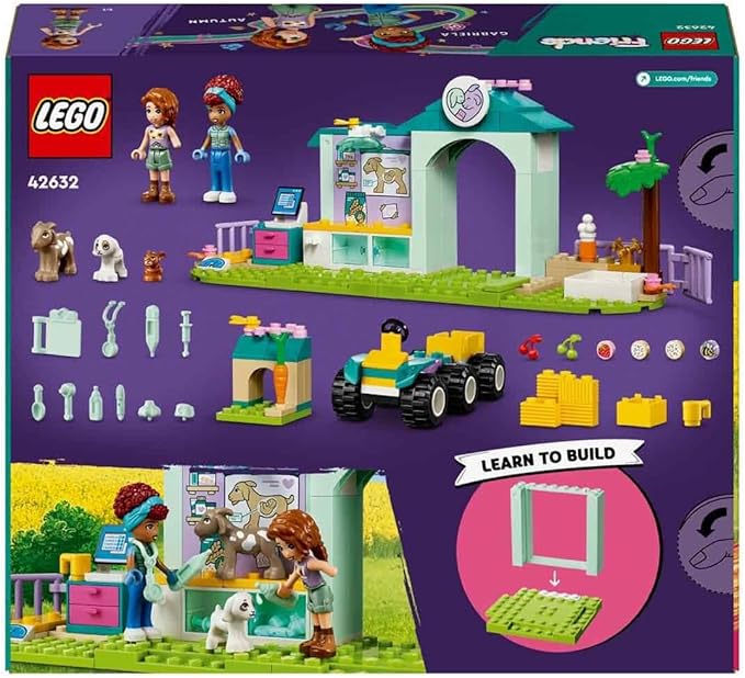 Lego Friends Farm Animal Clinic Farm Set with Veterinarian Toy for Children from 4 Years Includes 2 Figures and 3 Animals Including Goat and Rabbit Figure Gift for Girls and Boys 42632