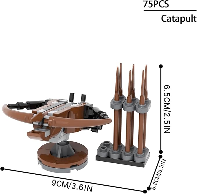 564Pcs Medieval Weapons Building Block Set Castle Defense MOC Bricks Pack Military Siege Equipment Parts Knights Battle Accessories.