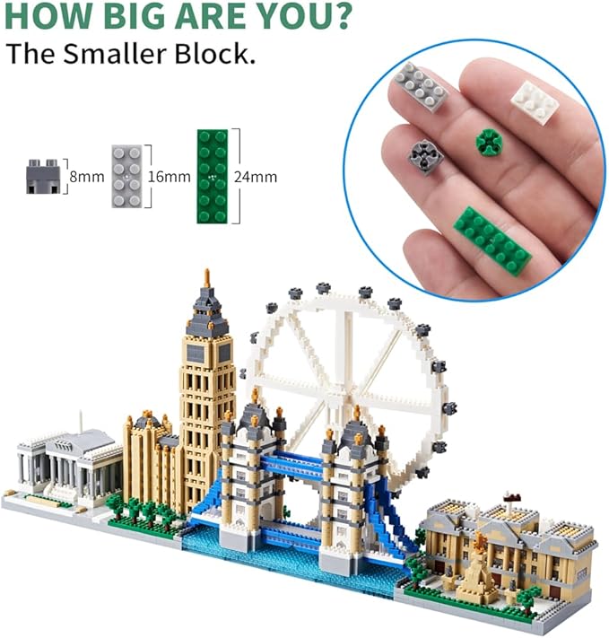 Architecture Series Mini Bricks for Adults and Teens London Skyline Collection 3430 PCSMicro Mini Blocks Set Model KitLandmark Model