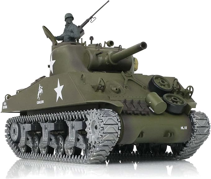 Heng Long US in Stock 1/16 Customized Pro Version 7.0 M4A3 Sherman RC Tank 3898 Barrel Retractable Idle Smoking 360° Rotating Turret Infrared Combat Lifting Barrel Light Sound BB Shooting
