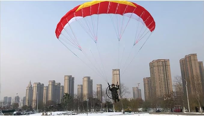 2.4G RC Paraglider with 1.8m Wingspan Nylon Canopy High-Altitude Stunt Flight Paraglider with Foldable Canopy 30 Mins Flight Time Ideal Gift for Outdoor Adventurer (RTF/Random Color)