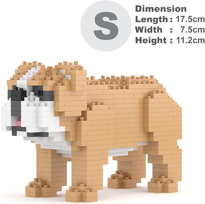 JEKCA English Bulldog Mini 01S | Mini Dog Plastic Building Blocks | Age 14+