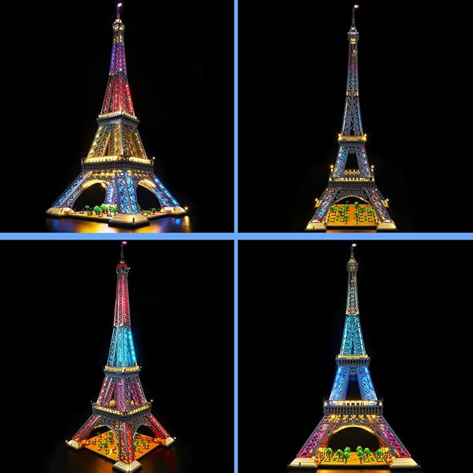 VONADO LED Light Kit Compatible with Lego Eiffel Tower Set 10307 Classic DIY Building Lighting Compatible with Lego Architecture 10307 (NOT Model)