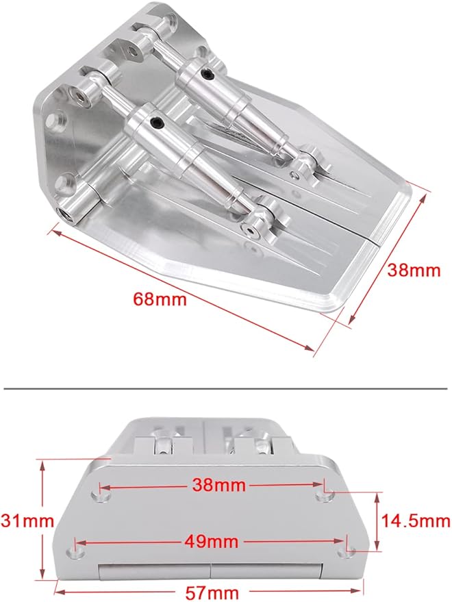 RC Boat Trim Flaps Simulate Trim Tabs 68mm*57mm for Nitro Methanol Gasoline RC Racing Boat Speed Mono Oral Vee Boat