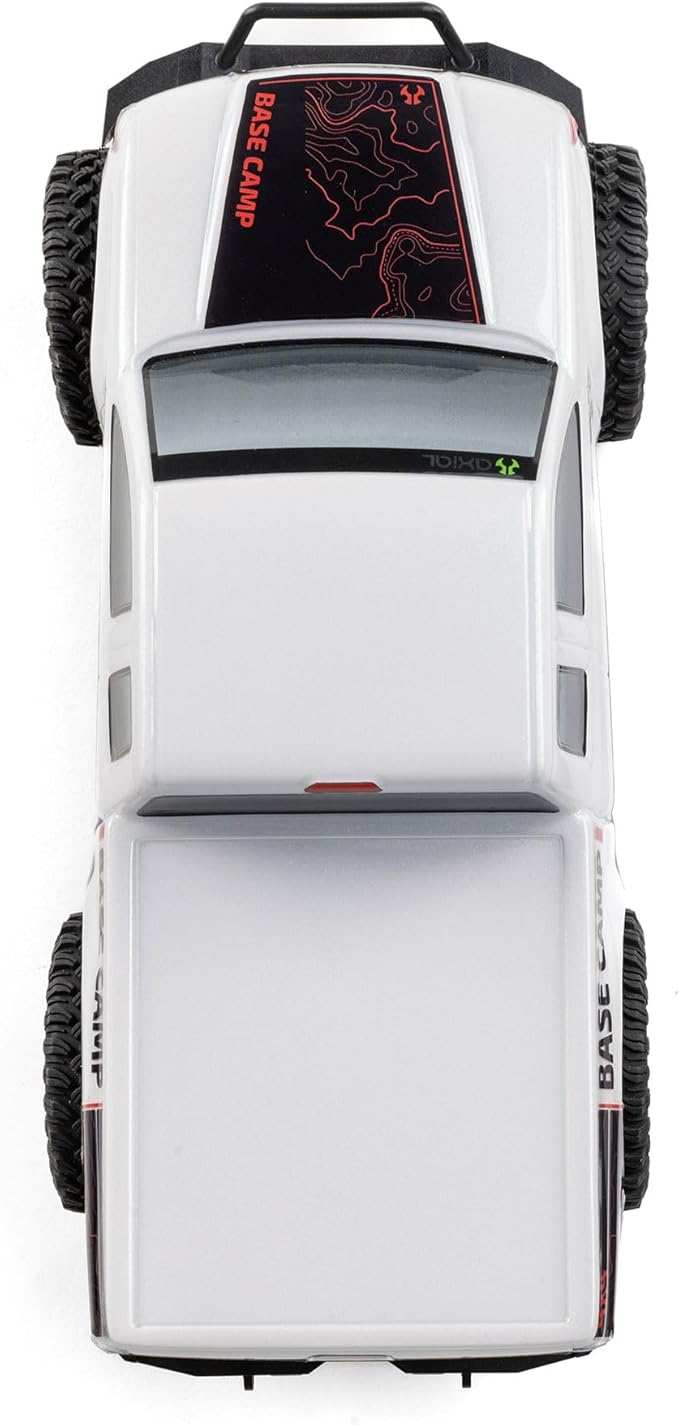 Axial RC Truck 1/24 SCX24 Base Camp 4x4 Rock Crawler Brushed RTR(Everything Needed to Run is Included) - White AXI-1219T1